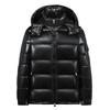 New high version glossy down jacket men's and women's short removable cap thickened white goose down to keep warm, fashionable and cold-proof