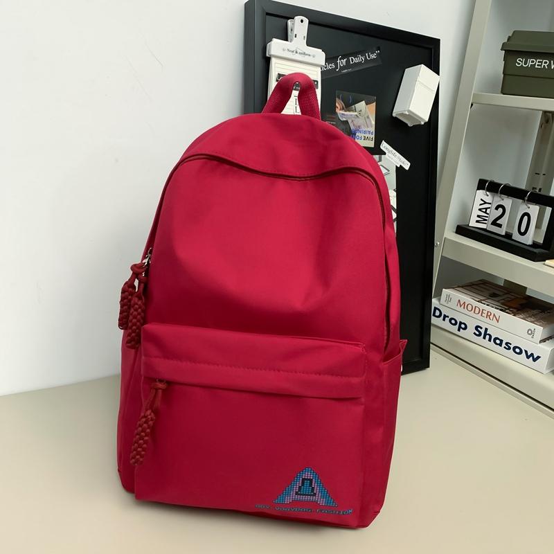 Student School Bag Women's Large Capacity Backpack Solid Color Men's Backpack