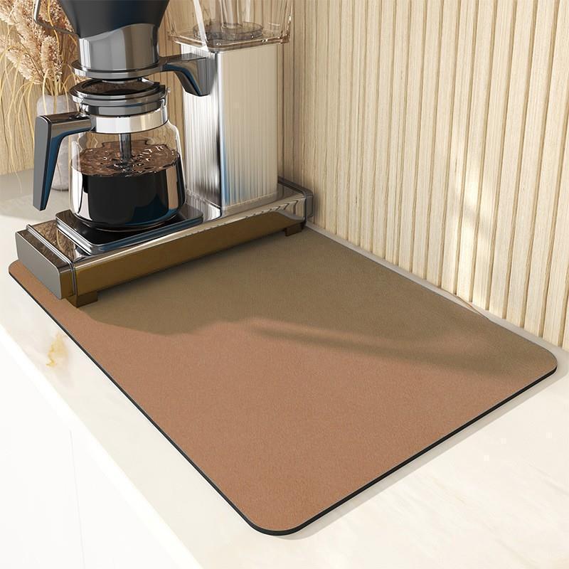 Solid Color Diatomaceous Earth Quick-Dry Kitchen Drain Mat & Heat-Insulating Coaster