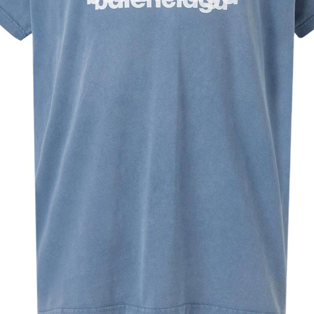 Balenciaga T Shirt Loose Fit Unisex Blue 739028TPVF24313
