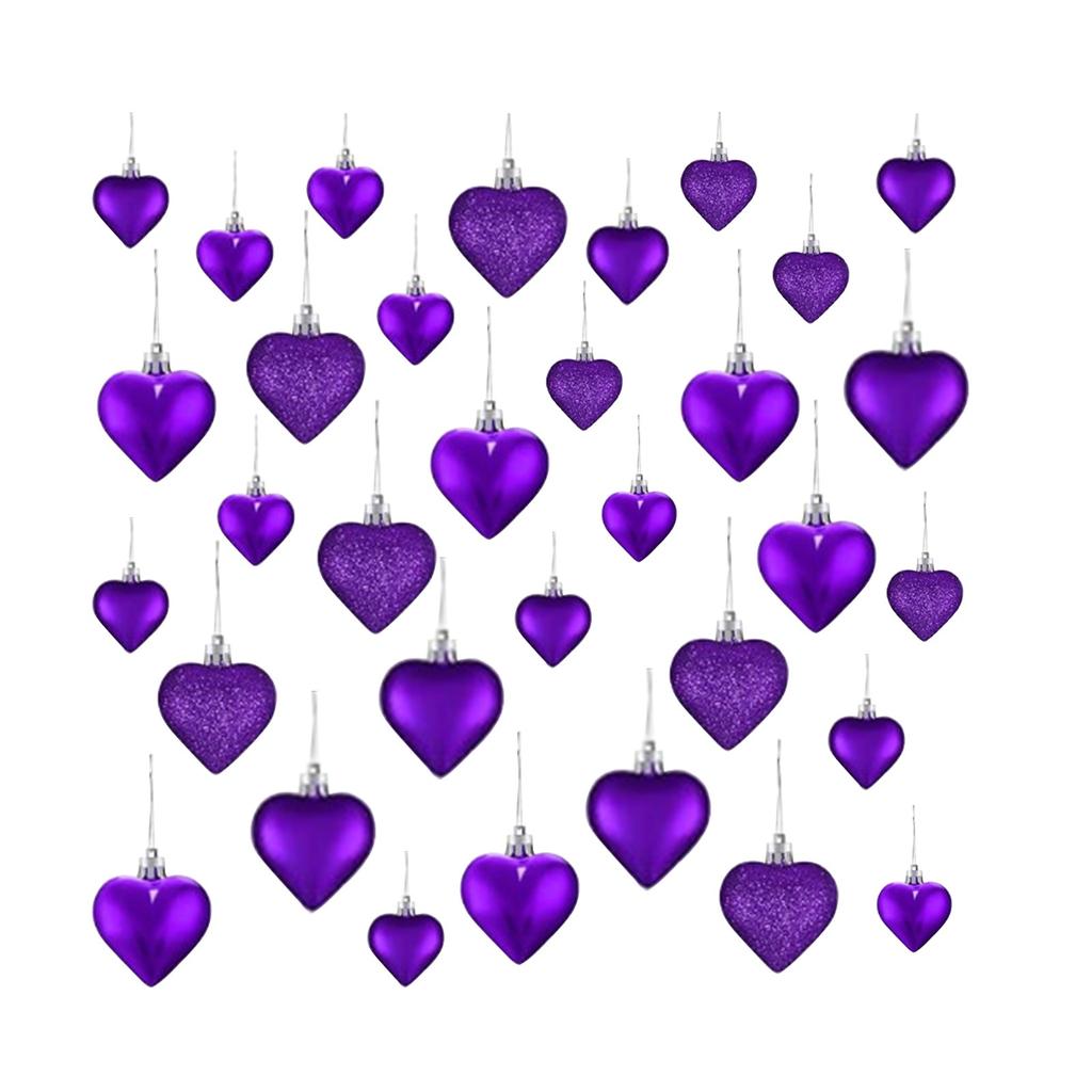 12pcs Valentine's Day Heart Shaped Ornaments, Valentine's Day Hanging Decorations, Heart Shaped For Wedding Party Valentine's Day