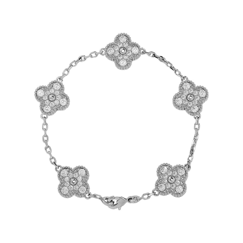 Four-leaf Clover and Five-flower Bracelet Stylish Lucky Clover Women's Flower Non-fading Hand Jewelry