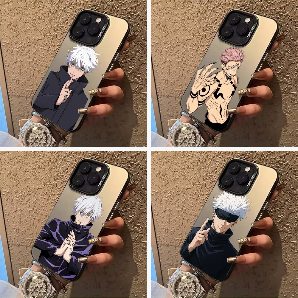 J-Jujutsu K-aisen-opular Characters Phone Case For IPhone17 16 11 12 13 14 15 16 Pro Max Plus Cover Colored Silver Funda Bumber