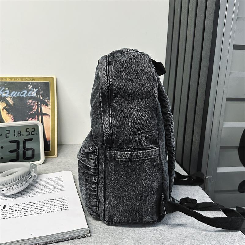 Retro džínový batoh s velkou kapacitou studentská školní taška