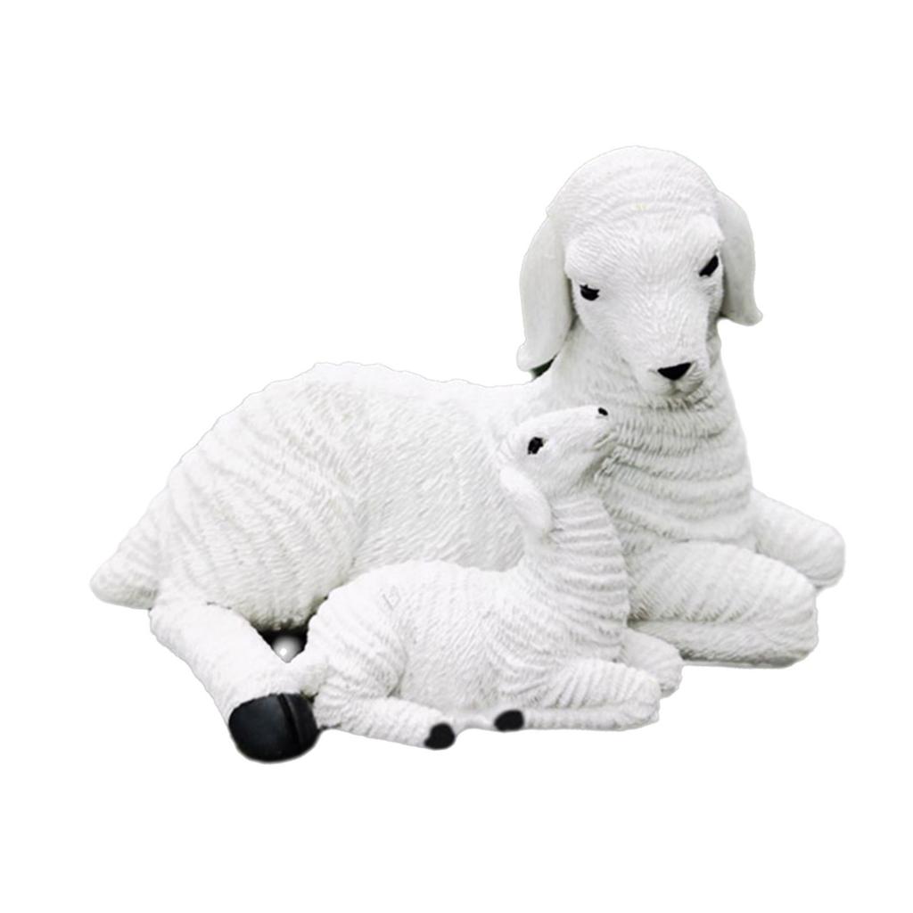 Resins Goat Statue Artificial Miniature Lambs Sheep Figurines for Artistics Home Decoration and Potted Plant Ornaments