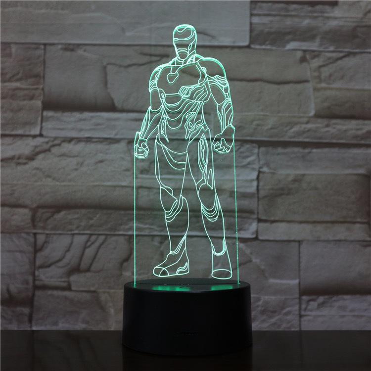 3D Avengers Iron Man & Captain America LED Night Light for Kids