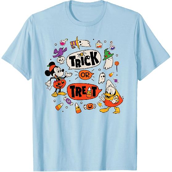 Disney Mickey Mouse Donald Duck Trick or Treat Halloween T-Shirt