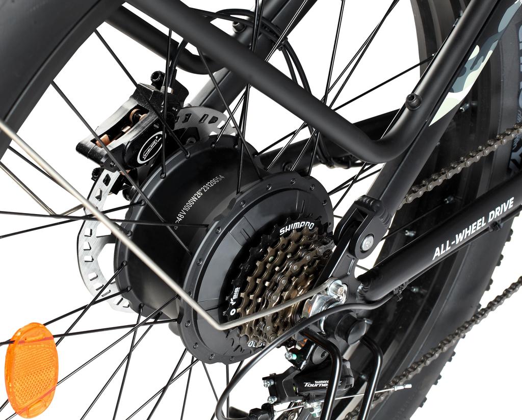 PHILODO JUMBO Elektrisches Erwachsenenrad 2000W Motor 48V23AH Akku 26 Zoll Breite Fettreifen Geländetaugliches Elektrofahrrad Off-Road Berg Stadt Pendeln
