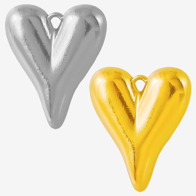 6pcs 13/15/16/29mm Fashion Heart Charm Stainless Steel Charms For Jewelry Making Supplies Handmade Earring Bracelet Love Pendant