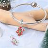 Romantic Copper Christmas Heart Bell & Santa Stocking Charm Fit Original Bracelet Accessories Diy Xmas Holiday Gift