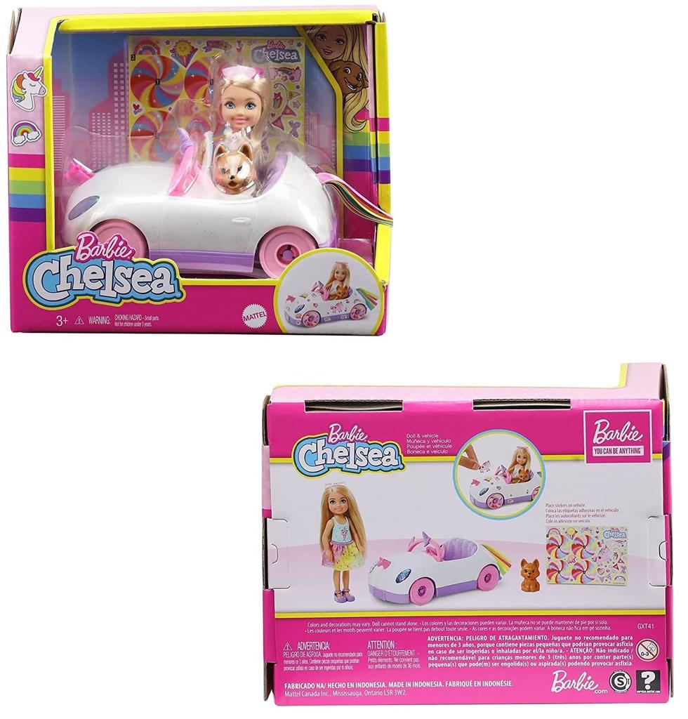 Barbie Chelsea Dream Unicorn Car and Accessory 3 and GXT41 [Dress-Up Doll] [Doll, Vehicle, Playset] [Ages Up]