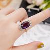 Sterling  Purple Cubic Zirconia Rings for Women Two Tone Luxury Trendy Bridal Wedding Accessories Newly Jewelry