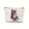 Cat-Themed Makeup Bag Cosmetic Pouch With Zipper, Cute Cat Pattern, Travel Toiletry Organizer, Gift For Cat Lovers