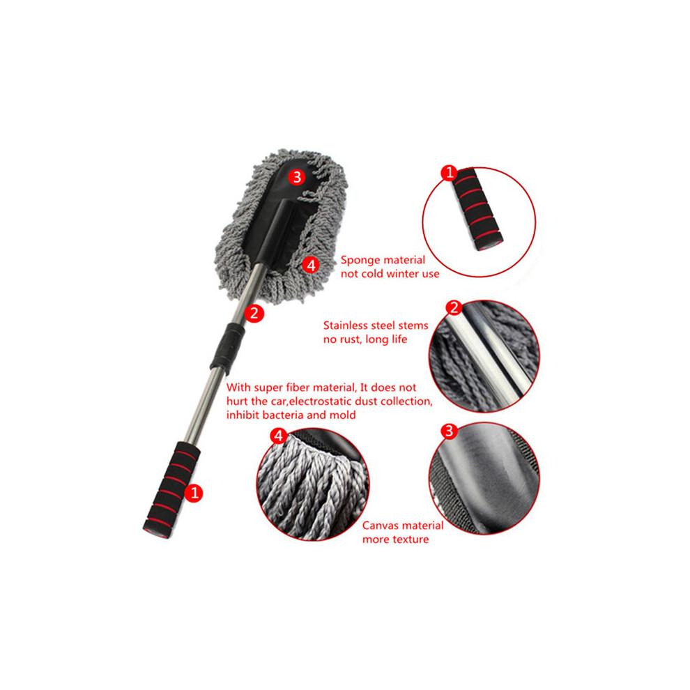 Car Wash Cleaning Brush Duster Dust Wax Mop Microfiber Telescoping Dusting Tool