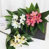 Artificial Frangipani Flower with Long Stems Lifelike Real Touch Artificial Plumeria Flower for Home Party Wedding Bouquet Decor
