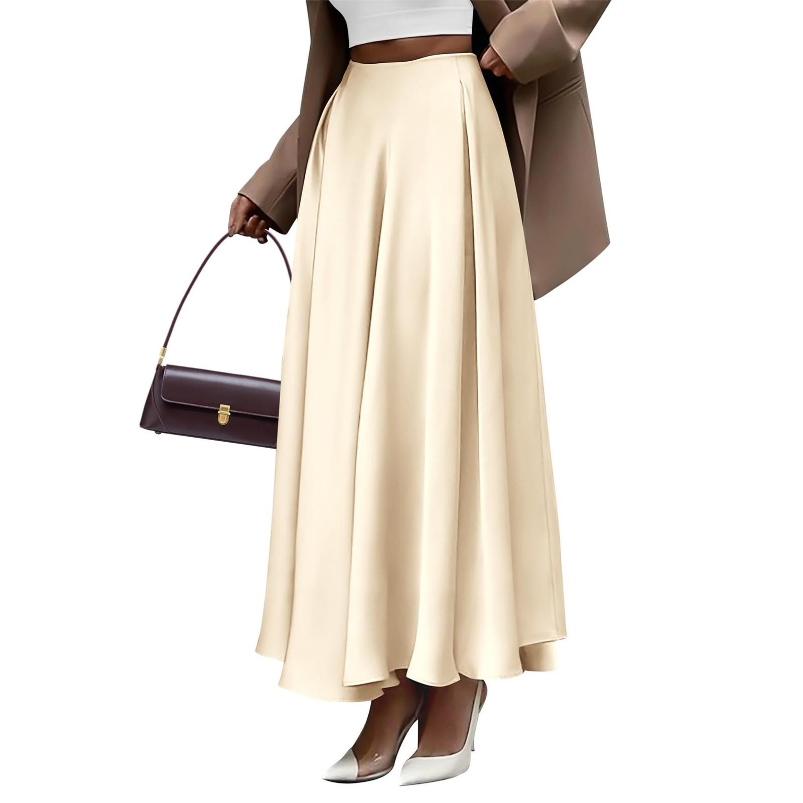 

Women s Fashion Color Skirt High Waisted Elegant Skirt XL хакі