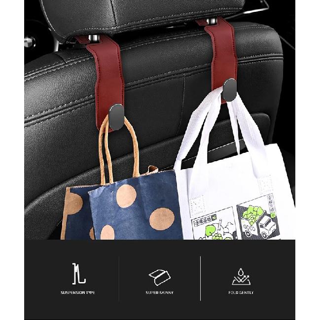 Car Leather Hook Seat Back Car Interior Decoration Supplies Multi-Functional Storage Folding Hang Hidden Hook