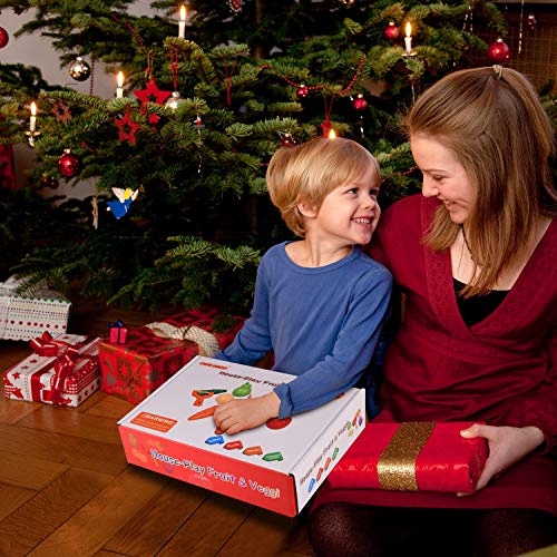 CARLORBO Wooden Pretend Play Toy, Fresh Vegetables & Fruits, Magnetic Food Set for Girls and Boys, Easy-to-Cut Wooden Toy