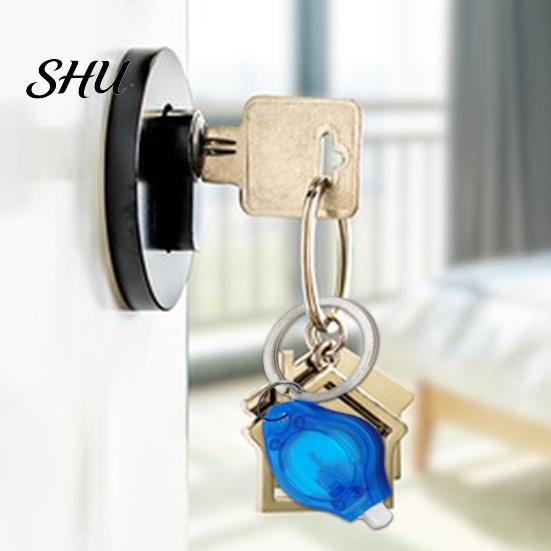 Portable Keychain Light 2Pcs Mini LED Flashlights with Key Ring Compact Size Battery Powered Outdoor Camping Bright Tiny Emergency Lamps Flashlight