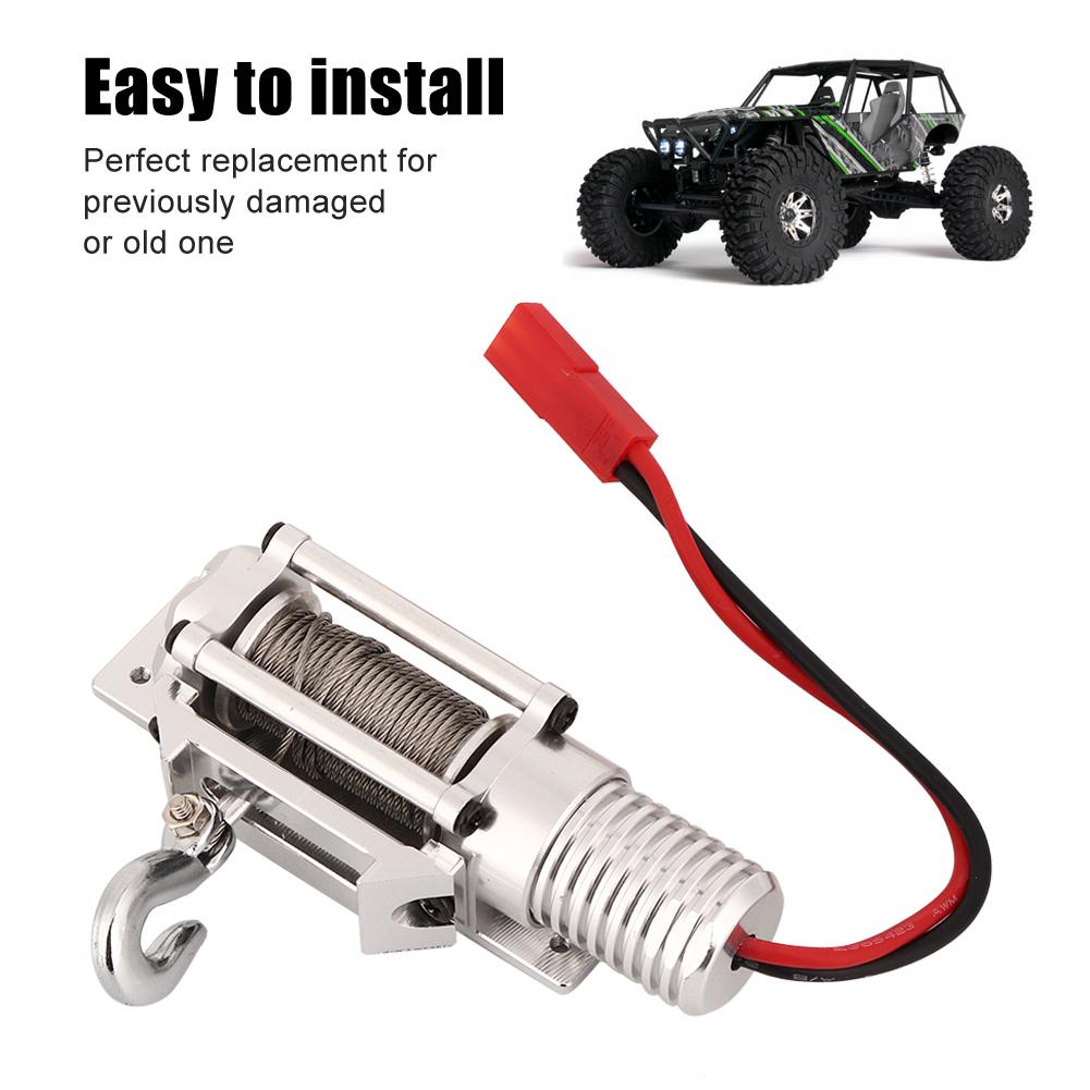 Full CNC Metal RC Winch Spare Upgrade Parts Accessories for 110 SCX10 Axial Crawler D90Silver