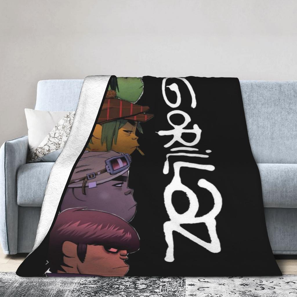 G-Gorillaz Music Band Blankets  Super Warm Fluffy Plush Bedding Throws For Kids Adult Couch Chair Sofa Bed Bedspread Bed Cover
