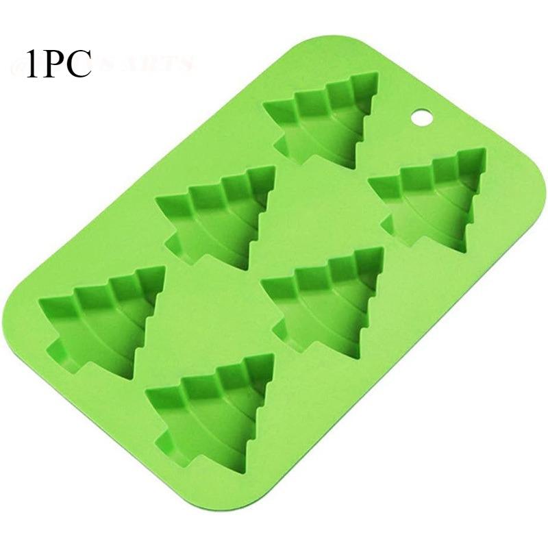 1pc/2pcs Silicone Cake Mold 6 Christmas Tree Halloween Baking Equipment Eco Friendly Reusable Non Stick Easy Clean