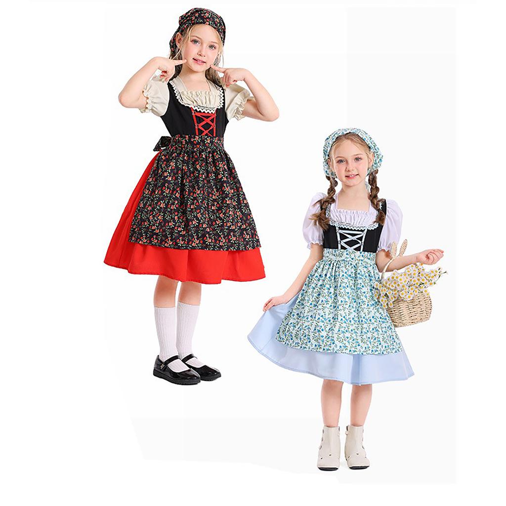 Robe de Bavaroise, Costume d'Enfant pour Oktoberfest, Tenue Européenne