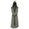 Medieval Vintage Cape Coat Long Robe Sleeveless Hooded Deep V-neck Open-front Cinched Waist Stage Halloween Wizard Costume Cloak