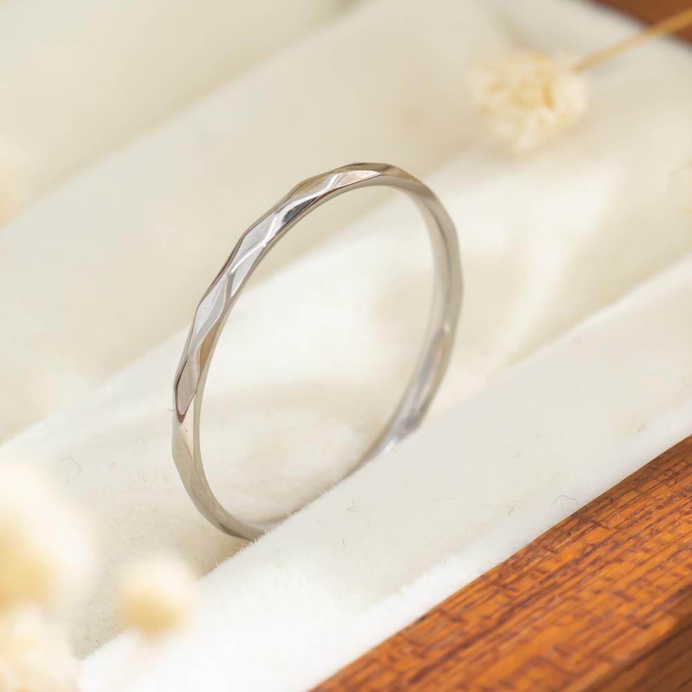 Women's Titanium Steel Diamond Ring: Colorfast, Lightweight Luxury, Trendy Thin Band