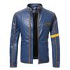 European & American Men's Stand Collar Punk Motorcycle Leather Jacket for Teens and Adults