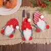 Santa Claus Pattern Cutlery Holder Utensil Bag Fork Knife Pocket Xmas Decoration