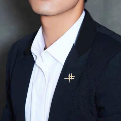 Broche Estrela de Strass Broche Dupla Estrela para Lapela Broche Estrela Brilhante Acessório de Moda para Homens Mulheres Camisas Casacos