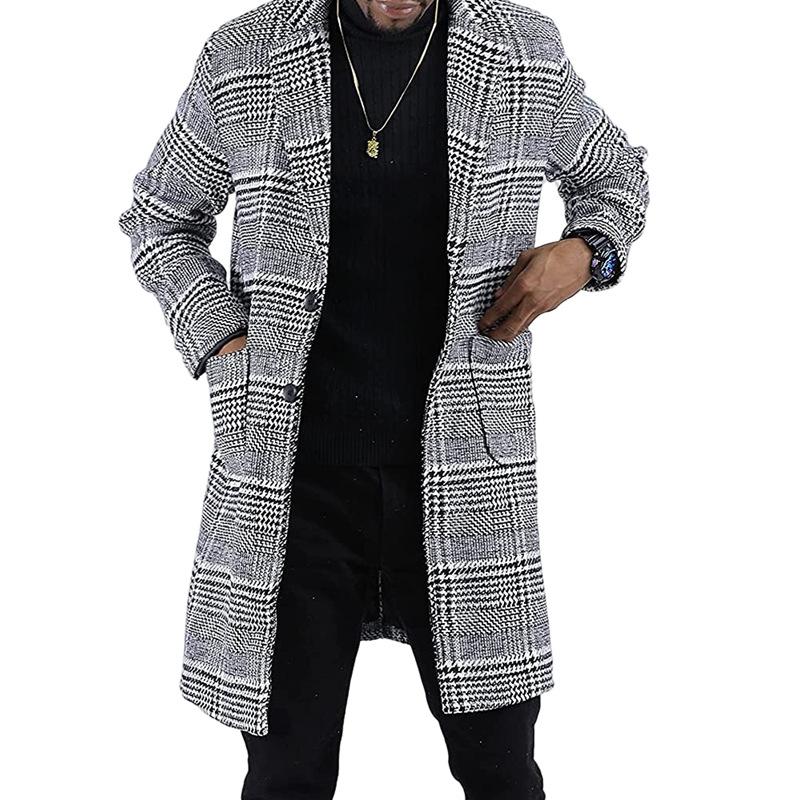 Шерстяное мужское пальто, длинный тренчкот M