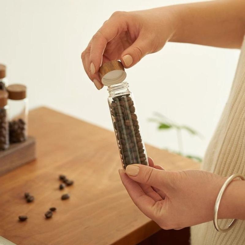 Coffee Beans Storage Bottles Desktop Glass Refill Bottle Bar Counter Storage Jars Multifunctional Home Organize Accessories