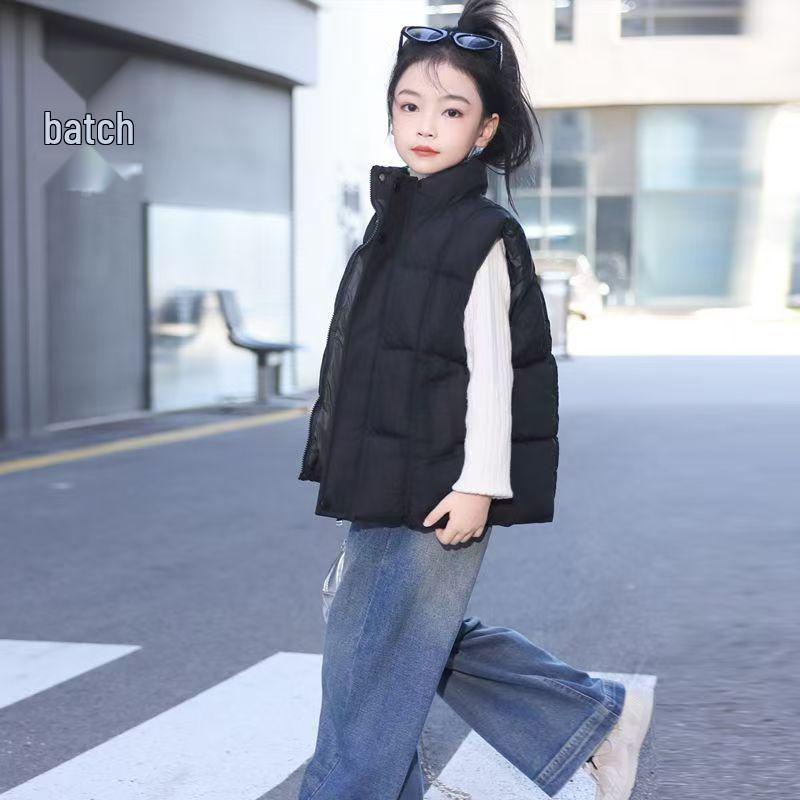 Kids' Winter Stand Collar Cotton Vest - Boys & Girls Outerwear