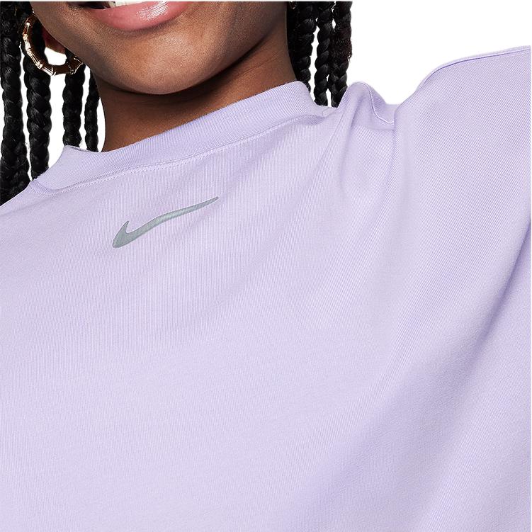 Nike Sportswear Printed Logo Round Neck Solid Color Short Sleeve T-Shirt Kids Tops Hydrangea FN9692-515
