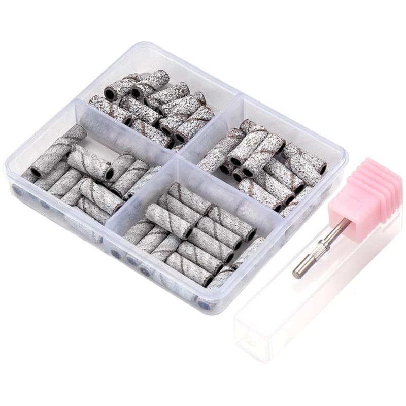 Small Sanding Bands for Nails Drill Nail Sanding Drill Bits Set 80/120/150/180/240 Grits Nail Sanding File for Nail