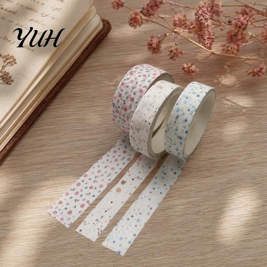 Creative Washi Tape 3 Rolls Set, Decorative Stickers, Aesthetic Tapes for Moderate Width Scrapbooking Supplies, Journaling Junk Journal, Wrapping