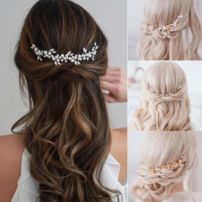 Girls Handmade Decoration Hair Ornament Hair Pins Bridal Hairpin Tiara Jewelry Crystal Headband