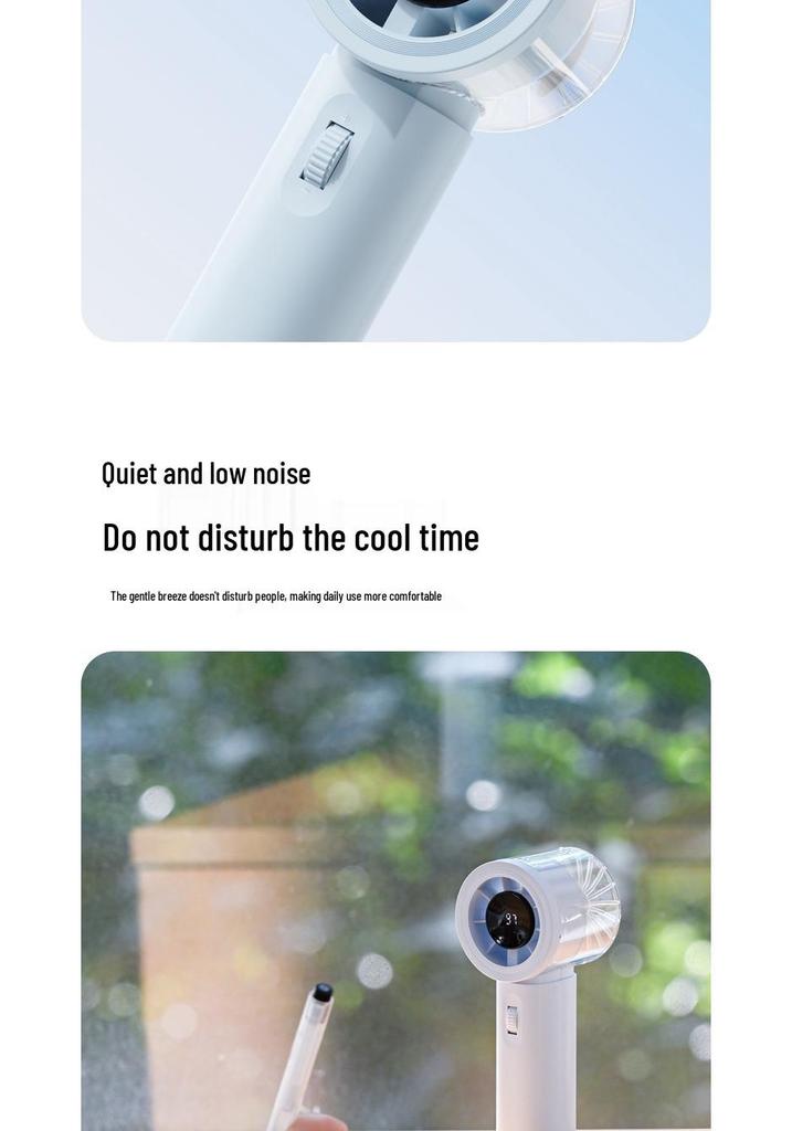 Compact High-Speed Handheld Electric Fan with Digital Display & Long Battery Life - Customizable Gift with Strong Wind Power for Outdoor Use