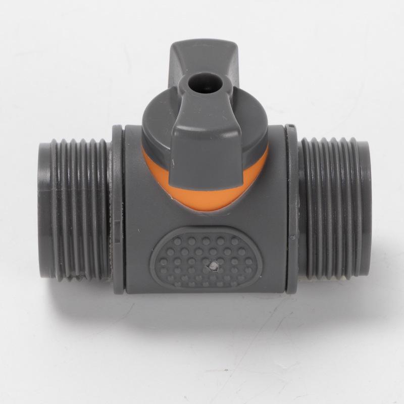 Straight Valve Extension Quick Connector with Switch, Dual 6-Point ABS Rubber-Coated Thread, Two-Head Design.