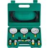 Hydraulic Pressure Test Kit, 250/400/600bar, 3 Gauges 6 Test Couplings 3 Test Hoses, Excavator Hydraulic Test Gauge Set with Portable Carrying Case