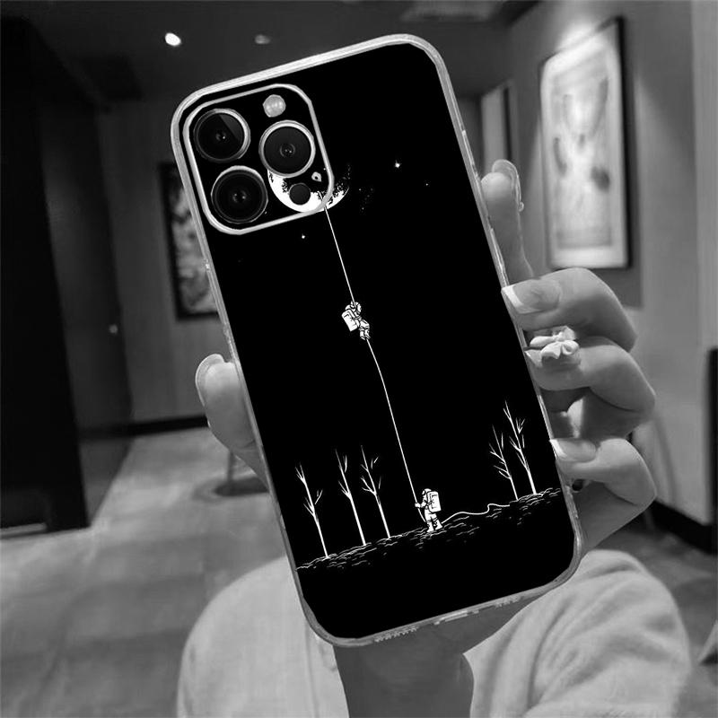 Phone Case For iphone 17 Air 17 Pro Max 16 15 14 13 Pro Max 15 16 Pro 15Plus Space Astronaut Star Moon