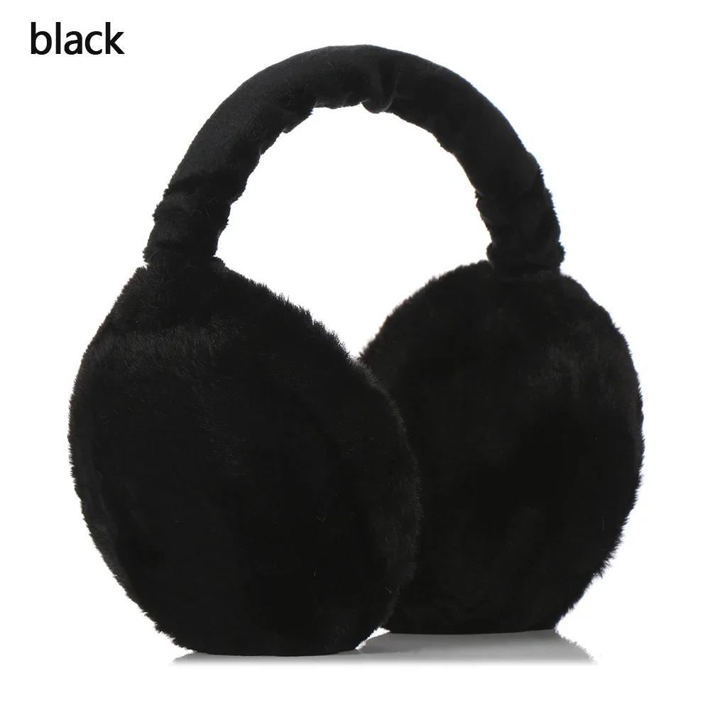Morbido peluche scaldino per le orecchie inverno caldo paraorecchie per donna uomo moda colore solido paraorecchie protezione dal freddo esterno paraorecchie copertura per l'orecchio