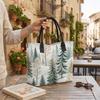  Winter Forest Print Tote Bag Large Casual Portable Daily Shoulder Bag