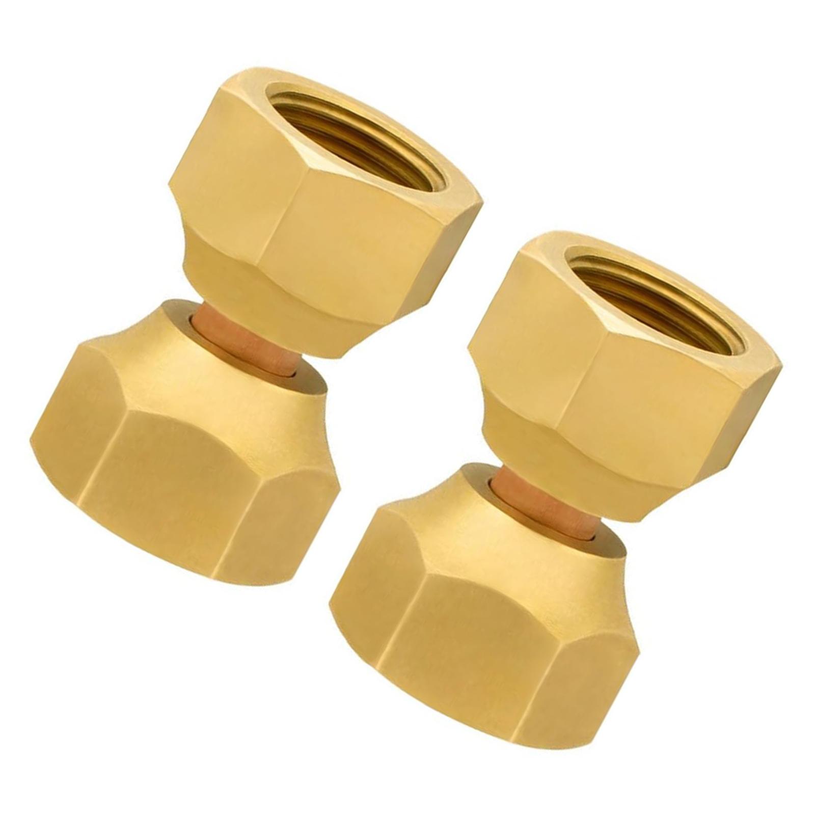 

2 Штуки Практичний Міцний Латунний Адаптер з Поворотними Фітингами з Подвійними Розвальцюваннями для Палива Масла Газопроводів з Гумовими Прокладками