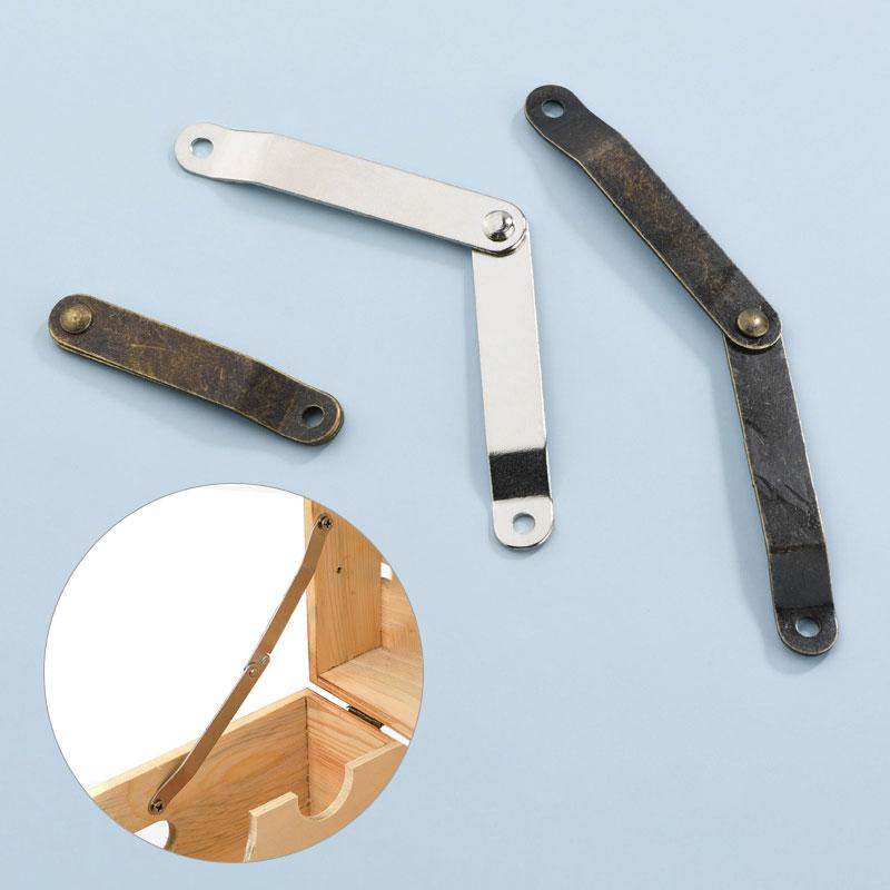 2pcs Lid Support Hinges Antique Bronze Wooden Box Positioning Tripod Furniture Hinge Hardware Bracket Cabinet Door Accessories