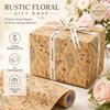 5m/Roll Floral Gift Wrap Rustic Style Botanical Wrapping Paper  Party Gift Packaging