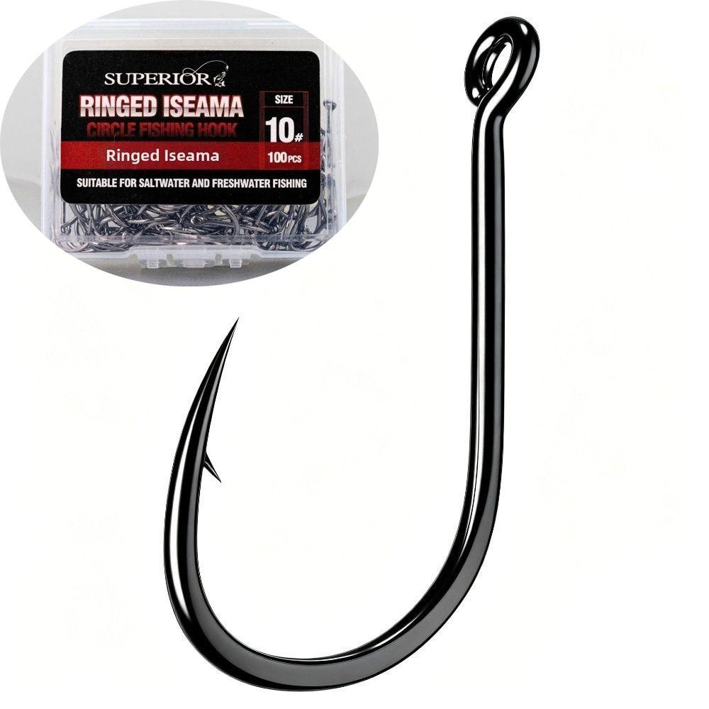 100pcs Sharp Fishing Hook 100Pcs Carp Hook Strong Ringed Eye Hook  Saltwater
