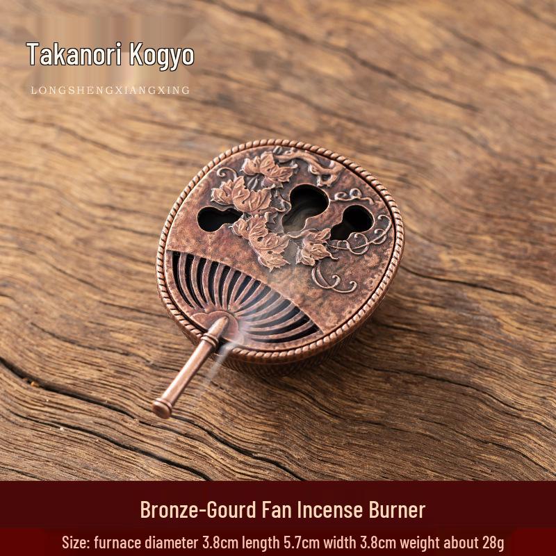 Xiangyun Lotus Incense Burner: Mini Three-Legged Copper Aromatherapy with Porous Boshan Design